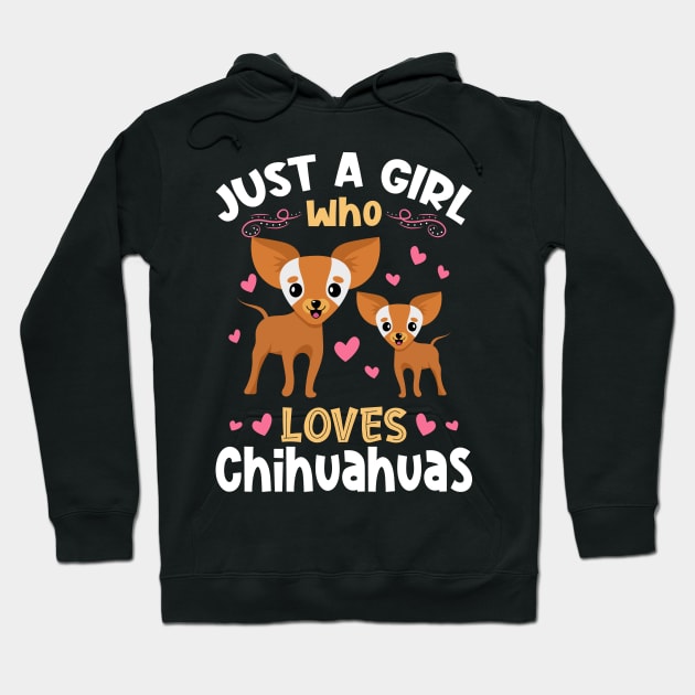 Just a Girl who Loves Chihuahuas Gift Hoodie by aneisha